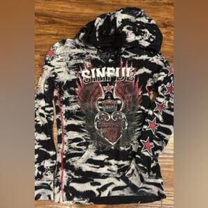 Sinful by Affliction detachable hood hoodie